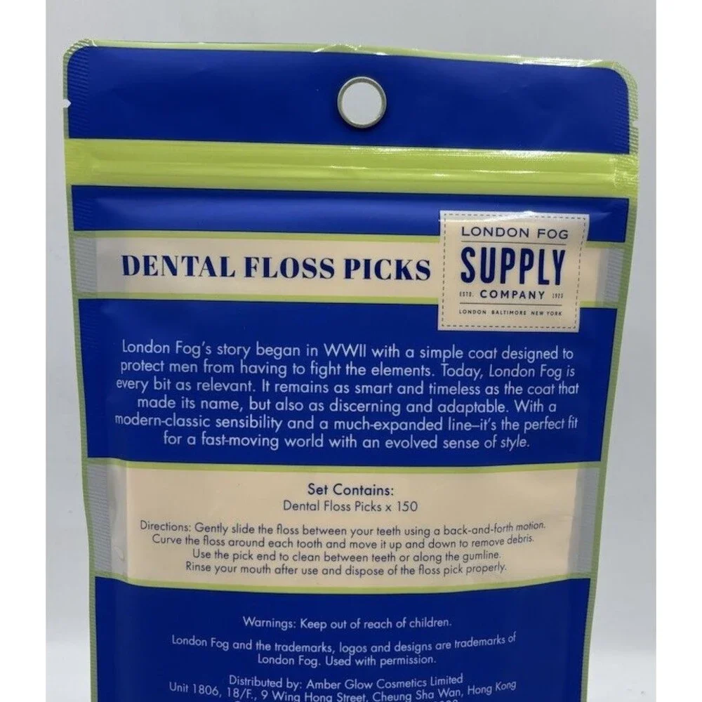 London Fog Supply Dental Floss Picks 150 Count Easy Grip Teeth Cleaning New